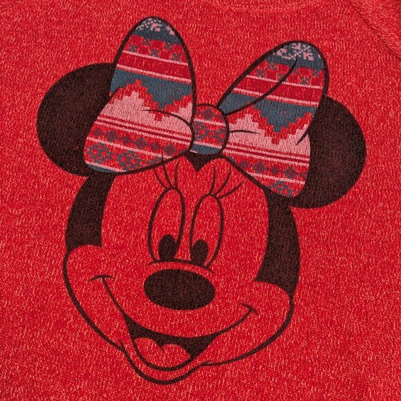 Disney Parks Minnie Mouse Holiday Christmas Red Sweater Knit - Size S - Picture 2 of 10